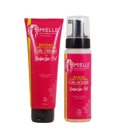 Mielle Brazilian Curly Cocktail Curl Cream & Curl Mousse 8oz "Set"