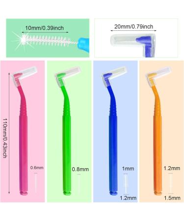 SKHAOVS 40 pcs L Shaped Interdental Brushes with Non-Slip Handle for Teeth Cleaning - 4 Colours - Buy Online on GoSupps.com