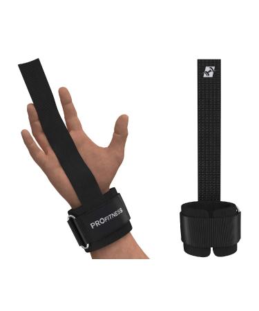 ProFitness Weight Lifting Straps - Weight Lifting Wrist Straps Wraps Grip for Men and Women - Gym Exercise Weightlifting Straps, Deadlift Straps - Workout Straps Lifting Straps for Weightlifting Black/White
