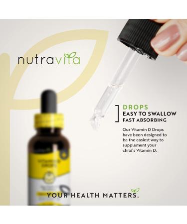Vitamine D3 60ml pour Enfants 400 UI/10 mcg par goutte et 2000 gouttes par flacon Pour un syst me immunitaire sain et un d veloppement osseux normal Fabriqu par Nutravita - Buy Online on GoSupps.com