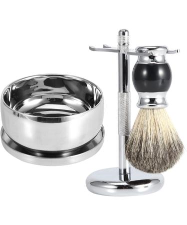 SUPYINI Professional Men's Shaving Tool Kit - Stand Faux Hair Brush Alloy Soap Mug & Bowl for Ultimate Grooming - Buy Online on GoSupps.com