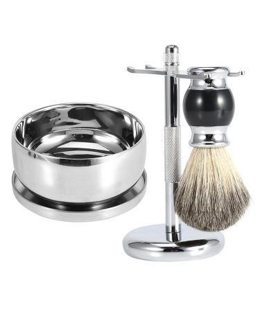 Azusumi Professional Men's Shaving Set - Badger Hair Brush Alloy Soap Cup & Stand Holder - Premium Shaving Tools for a Luxurious Experience - Buy Online on GoSupps.com
