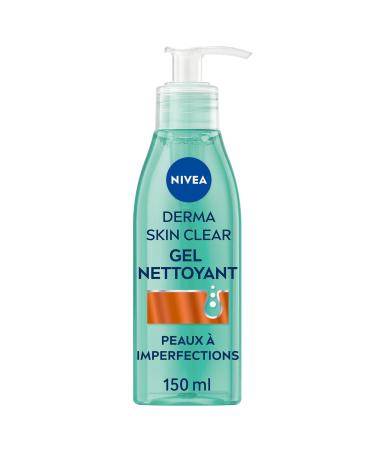 NIVEA Derma Skin Clear Gel Face Wash (1 x 150 ml) Anti-blackhead cleansing care with pure sea salt salicylic acid & niacinamide Face gel for blemish-prone skin