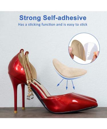 Haofy Forefoot Insoles for High Heels - Pain Relief Cushions 2 Pairs Suede Gel Anti-Slip Insoles for Women - Beige - Buy Online on GoSupps.com
