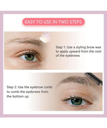 LSxia Double-headed Eye Brow Wax Pen - 2 in 1 Clear Gel Pencil with Comb, Waterproof Brow Styling for 3D Eyebrows makeup - Buy Online on GoSupps.com