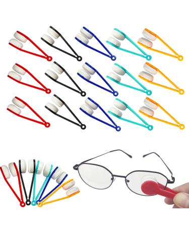 Mini Sun Glasses Eyeglass Microfiber Spectacles Cleaner Brush Cleaning Tool 15Pcs Glasses Eyeglasses Cleaner Microfiber Cleaning Clip Eyeglass Cleaner Tool Glasses Accessories (15pcs)