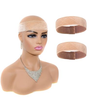 2 pieces of the handle band velvet-person-the handle slip-resistant wig band for women weld-resistant headband with an adjustable band for wigs