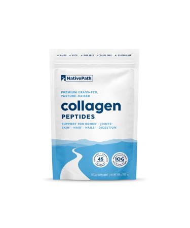 NativePath Collagen Peptides Protein - Hydrolyzed Type 1 & 3 Collagen Powder for Skin Hair Nails - Collagen Powder for Skin - 15.9 oz (45 Servings)