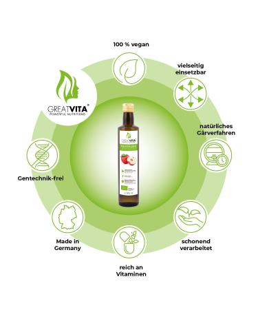 GreatVita Organic Apple Cider Vinegar - 4 x 500ml Naturally Cloudy & Unfiltered with Mother | High-Quality Health Booster - Worldwide Shipping - Buy Online on GoSupps.com