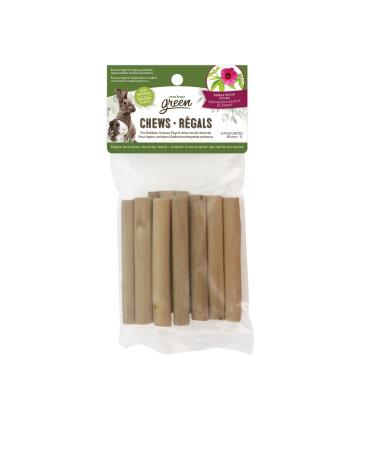 Living World Green Chews - Kenaf Wood Sticks - 10 Count (80 mm / 3 in)