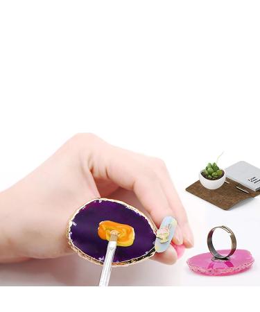 3pcs Nail Art Palette Set - Colorful Resin Marble Rings for DIY Polishing & Mixing - Buy Online on GoSupps.com