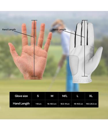 Buy Sawans Premium Golf Gloves for Men - Durable Leather All-Weather Non-Slip Flexible - Left & Right Hand - XL Size - Buy Online on GoSupps.com