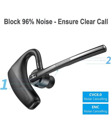 Conambo Bluetooth Headset 5.1 aptX HD | 16 Hrs Talktime Business Earpiece with Mic | Noise Cancelling Wireless Headphones - Buy Online on GoSupps.com