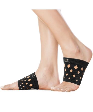 Copper Arch Support Relief for Women and Men Plantar Fasciitis Foot Support - Arch Relief Compression Bands Fit for Flat/High/Fallen Arches - Regular Arch Support 02. Regular