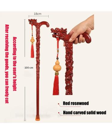 Wooden Carved Crutch Exquisite Carving Cane As Gifts Walking Sticks Fashionable Sturdy Stable for Men and Women Walking Sticks Surprise Gift - Buy Online on GoSupps.com