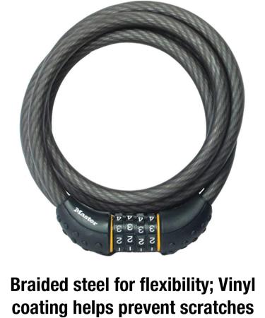 Master Lock 8122D Cable Bike Lock - 6 ft. Long, Black - Buy Online on GoSupps.com