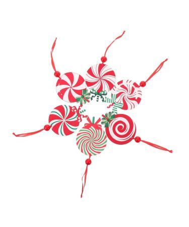 Zerodeko 6pcs Candy Beads Wooden Sign Baby Decorations Valentine Tree Ornament Hanging Peppermint Candy Spring Tree Wood Tag Home Accents Decor Acrylic Hanging Beads Lollipop Assorted Color 1 20X7.5X0.3CM