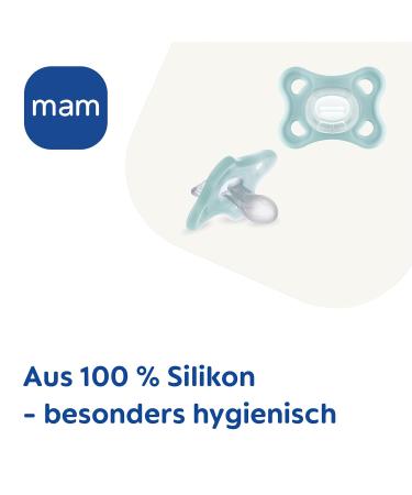 MAM Comfort Schnuller Set | Lightweight Baby Pacifiers for Newborns 3-12 Months | 100% Silicone Skinsoft Design Includes Pacifier Box - Blue - Buy Online on GoSupps.com