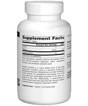 Source Naturals N-Acetyl Cysteine 1000mg Antioxidant - 120 Tablets - Buy Online on GoSupps.com