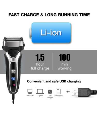 Wet Dry Rechargeable Electric Shaver for Men Facial Beard Electric Razor Stubble 3-Blade System Shaving Machine(Stand Alone Blade) - Buy Online on GoSupps.com