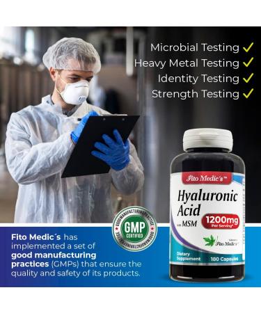 FITO MEDIC S Lab Hyaluronic Acid Capsules - 1200 mg 180 Capsules for Skin Hydration Joint Support & Antioxidant - Ultra High Absorption International Shipping Available - Buy Online on GoSupps.com