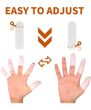 20 PCS Silicone Gel Finger Cots - Finger Protectors for Dry Skin, Cracking, Eczema, Arthritis - Rubber Finger Covers (2 Sizes, White) - Buy Online on GoSupps.com
