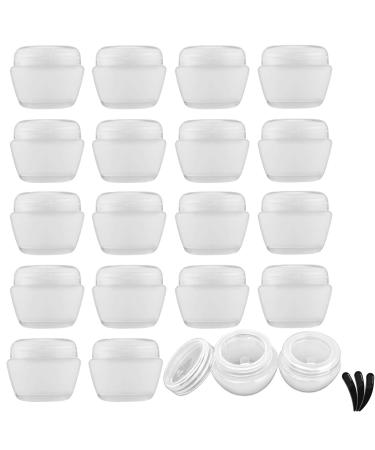 Alledomain 20 pieces 10 ml / 10 g of emptiness clear cosmetic pots with 3 refillable mini spades refillable travel mugbar made of plastic with lid and inner lining for cream lots