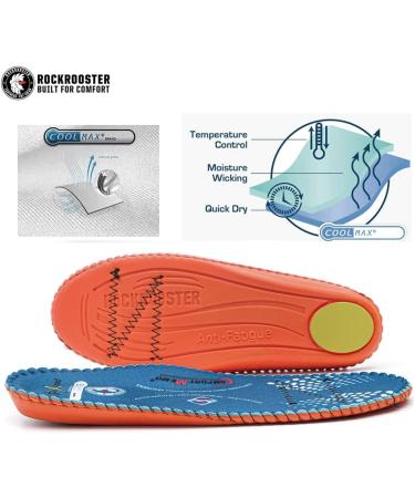 ROCKROOSTER Arch Support Anti-Fatigue Memory Fit Insoles - Blue 11-11.5 M US - Buy Online on GoSupps.com