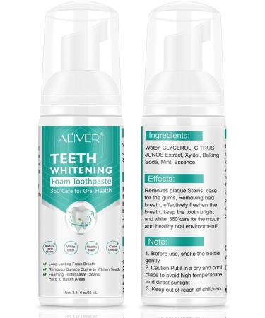 Natural Teeth Whitening Foam with Baking Soda - 60ml | Improve Dental Health - Buy Online on GoSupps.com