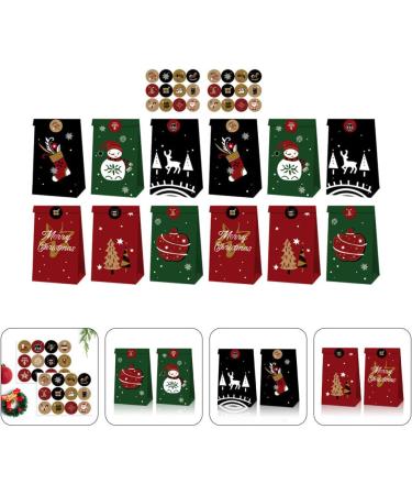 Mikinona 1 Set Christmas Kraft Paper Bag Christmas Bags Hanging Advent Calendar Xmas Paper Pouch Elder - Buy Online on GoSupps.com