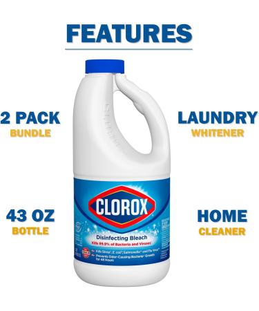 Shop Towel + 2 Disinfecting Bleach Cleaners | 43oz Effective Concentrate for Laundry Floors Bathroom & More - Bulk Refill for Home Cleaning - Buy Online on GoSupps.com