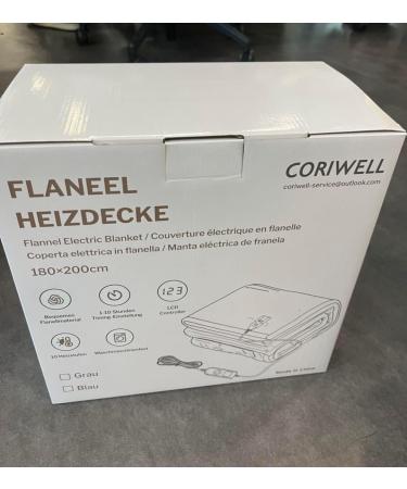 Buy Coriwell Thermal Blanket - 180x200 cm Electric Flannel with 10 Heating Levels & Auto Shut-Off | Cozy Bed Blanket with Overheat Protection - Blue - Buy Online on GoSupps.com