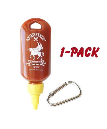 Sriracha Mini Hot Sauce Refillable Keychain Bottle - 1.7oz (1-Pack) | Portable Spice On-The-Go | Sauce Not Included - Buy Online on GoSupps.com