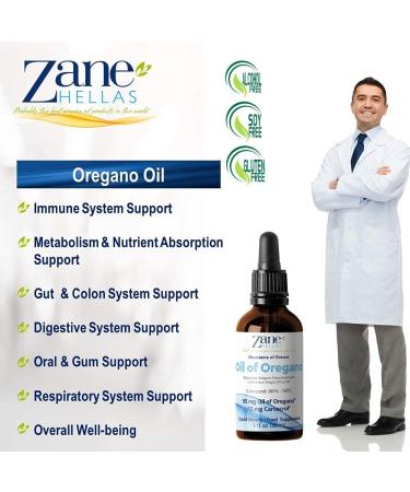 Zane Hellas 50% Oregano Oil - Greek Essential Oil with 86% Carvacrol - 82mg Per Serving - 1 fl. oz - Buy Online on GoSupps.com