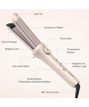 2-in-1 Hair Straightener and Curler | 1-Inch Ceramic Ionic Flat Iron & Curling Wand | Adjustable Temperature for All Hair Types | Fast Heating - Buy Online on GoSupps.com