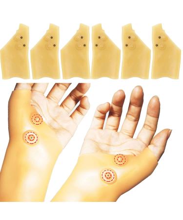6 Pieces Gel Carpal Tunnel Wrist Brace with Magnetic for Wrist Right Carpal Wrist Support Waterproof Silicone Wrist for Arthritis Hand Tendonitis Typing Carpal Tunnel Hand Joint Pain Relief