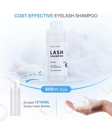 Eyelash Shampoo for Extensions - Lash Foam Cleanser 600ml (Unscented) - Buy Online on GoSupps.com