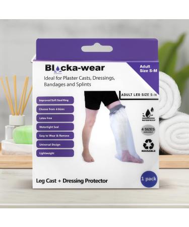 Waterproof Leg Cover for Shower & Bath - Adult Size S-M - Reusable Cast Protector - Neoprene Seal - PVC Body - Grey - 78cm x 44cm - Buy Online on GoSupps.com