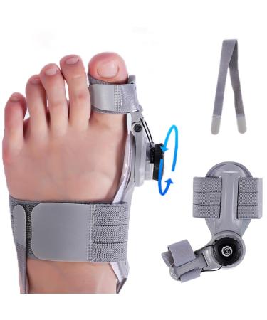 Bunion Corrector Big Toe Bunion Corrector for Men Women Adjustable Knob Bunion Support Splint with Anti-Slip Heel Strap for Big Toe Bunion Relief (Color : Gray Black Buckle)