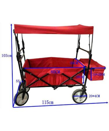 Foldable Utility Wagon Collapsible Sports Outdoor Cart with Removable Canopy Large Capacity and Tilting Handle for Camping Beach Sporting Events Concerts Shopping - Buy Online on GoSupps.com