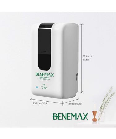 Benemax Touchless Automatic Hand Cleaner Dispenser. Two Full Refills with Purchase. Easy Wall Mount. for Business Hospital School Home. - Buy Online on GoSupps.com