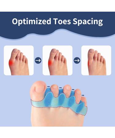ZnnaYoha Toe Separators (4 PCS) - Soft Gel Toe Spacers for Foot Pain Relief - Bunion Corrector - Universal Size (Pink/Blue) - Buy Online on GoSupps.com