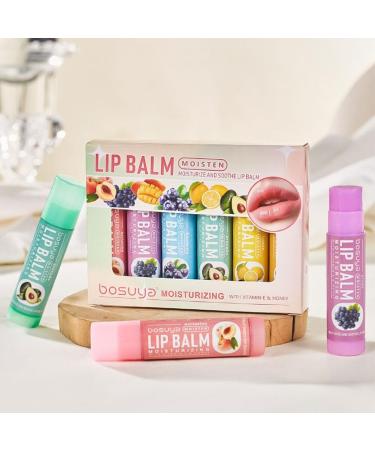 6 Pack Fruit Flent Lip Balm Set for Girls - Moisturizing Hydrating Lip Care Gift Natural Anti-Dry Anti-Crack Gloss for Dry & Chapped Christmas Birthday Gifts for Women Teens - Buy Online on GoSupps.com