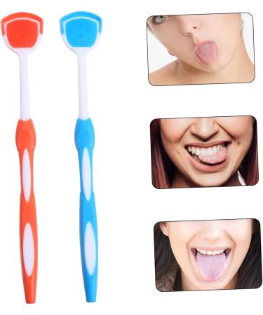 Ultechnovo 2-St Tongue Cleaning Brush - Stainless Steel Scraper Tool for Adults | Effective Tongue Scrubbing & Hygiene | Blue 19.5x3x0.6cm - Buy Online on GoSupps.com