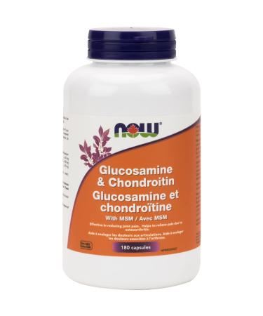 NOW Supplements Glucosamine and Chondroitin Plus MSM Capsules 180 Count