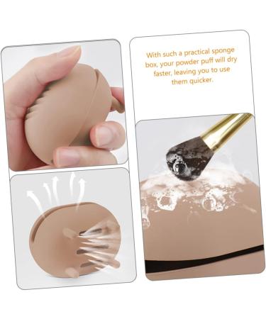 Ipetboom Powder Puff Storage Box Travel Powder Container Beauty Sponge Makeup Sponge Mixer Stand Sponge Silicone Makeup Sponge Makeup Powder Puff Silica Gel Supplies Egg - Buy Online on GoSupps.com
