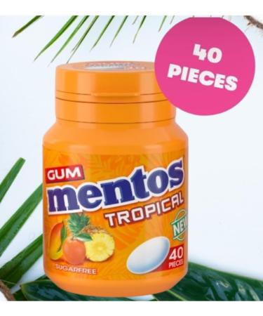 Mentos Sugar Free Chewing Gum Pure Fresh Tropical Bottle 40 Gum Pieces Per Bottle (Pack Of 8) + Complimentary Shopping List - Buy Online on GoSupps.com