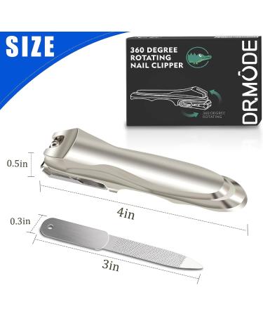Dr. MODE Easy Grip 360 Rotary Toenail Clippers for Men Seniors - Ultra Sharp Stainless Steel Nail Cutters with Long Handle and Nail File - Buy Online on GoSupps.com