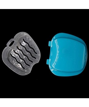 Denture Box for Teeth Storage | Sky Blue Denture Case with Hanging Net - Shop Internationally! - Buy Online on GoSupps.com
