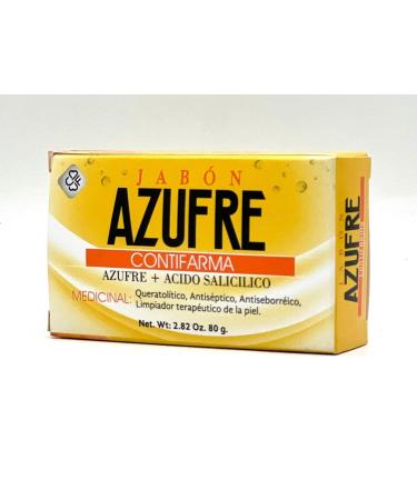 Contifarma AZUFRE + ACIDO SALICILICO  jabon  tratamiento para el acne  sulfur soap  for acne  with salicylic acid  Pack of 1